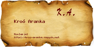 Kroó Aranka névjegykártya